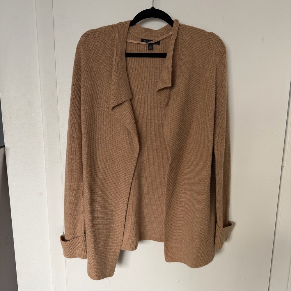 Banana Republic Women's Tan Sweater Open Front Cardigan Size Small